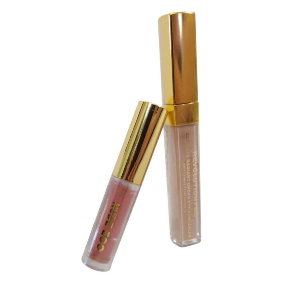 Nude Ego Lip Gloss & Revolution Pro Ultimate Radiant Under Eye Concealer Makeup